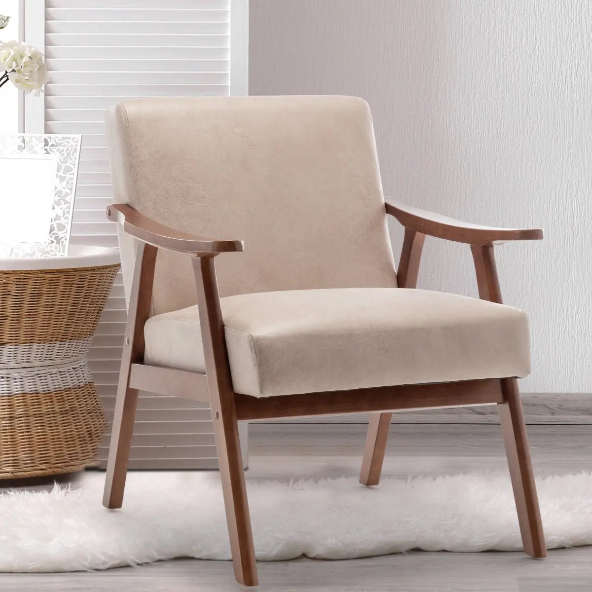 Solid oak & walnut accent chairs – modern