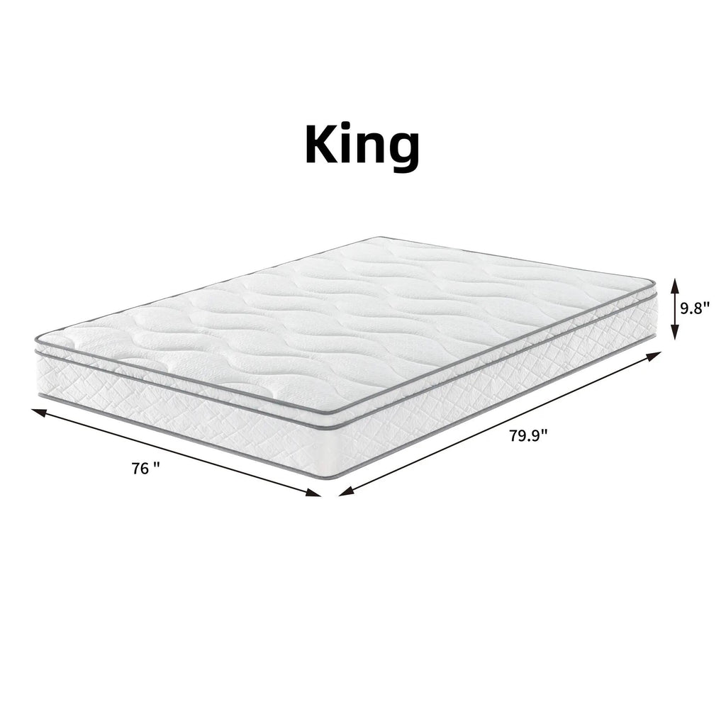 Full Size / King size/ Queen size Mattress Made in USA, 10/12 Inch Hybrid Mattress