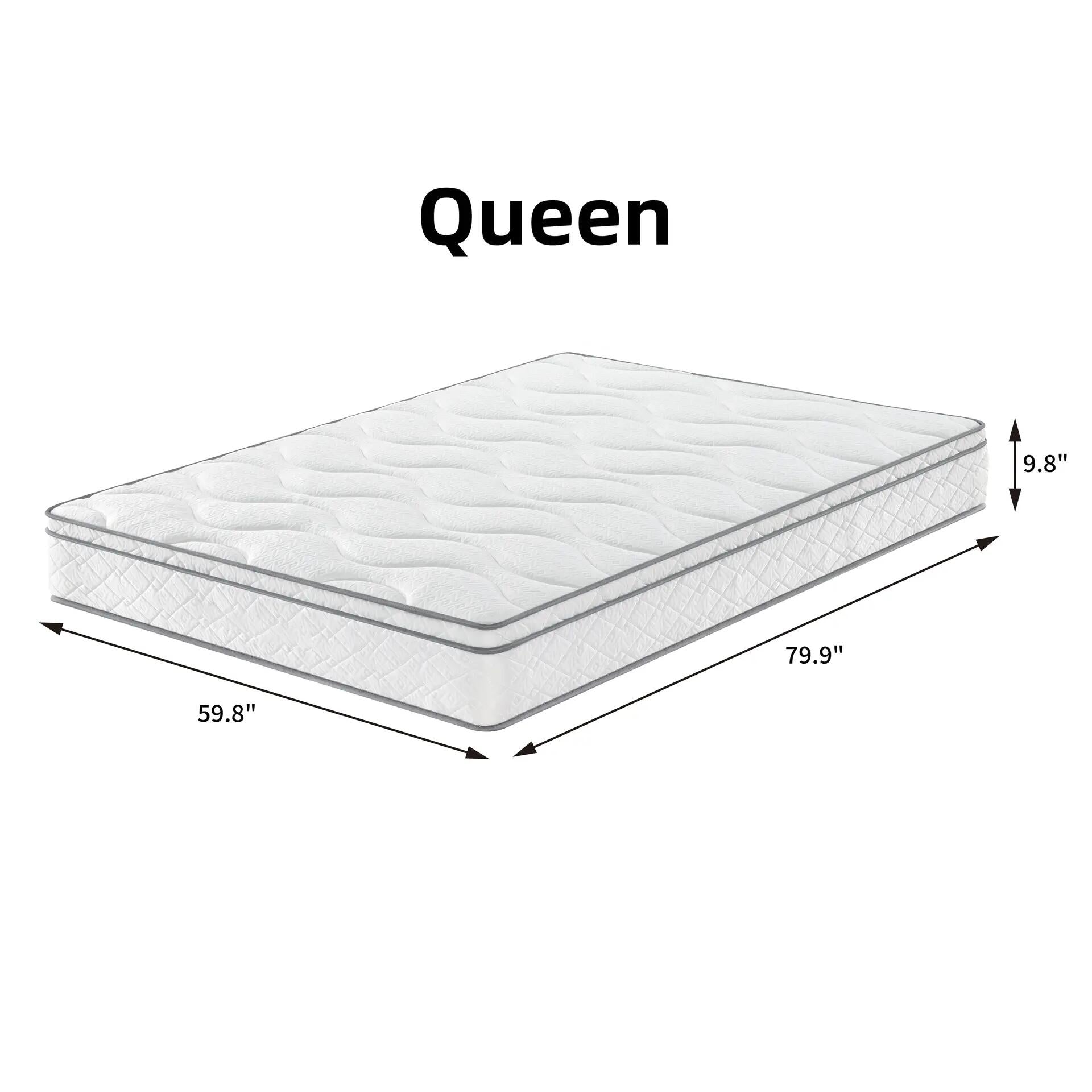 Full Size / King size/ Queen size Mattress Made in USA, 10/12 Inch Hybrid Mattress in a Box with Gel Memory Foam, CertiPUR-US Certified