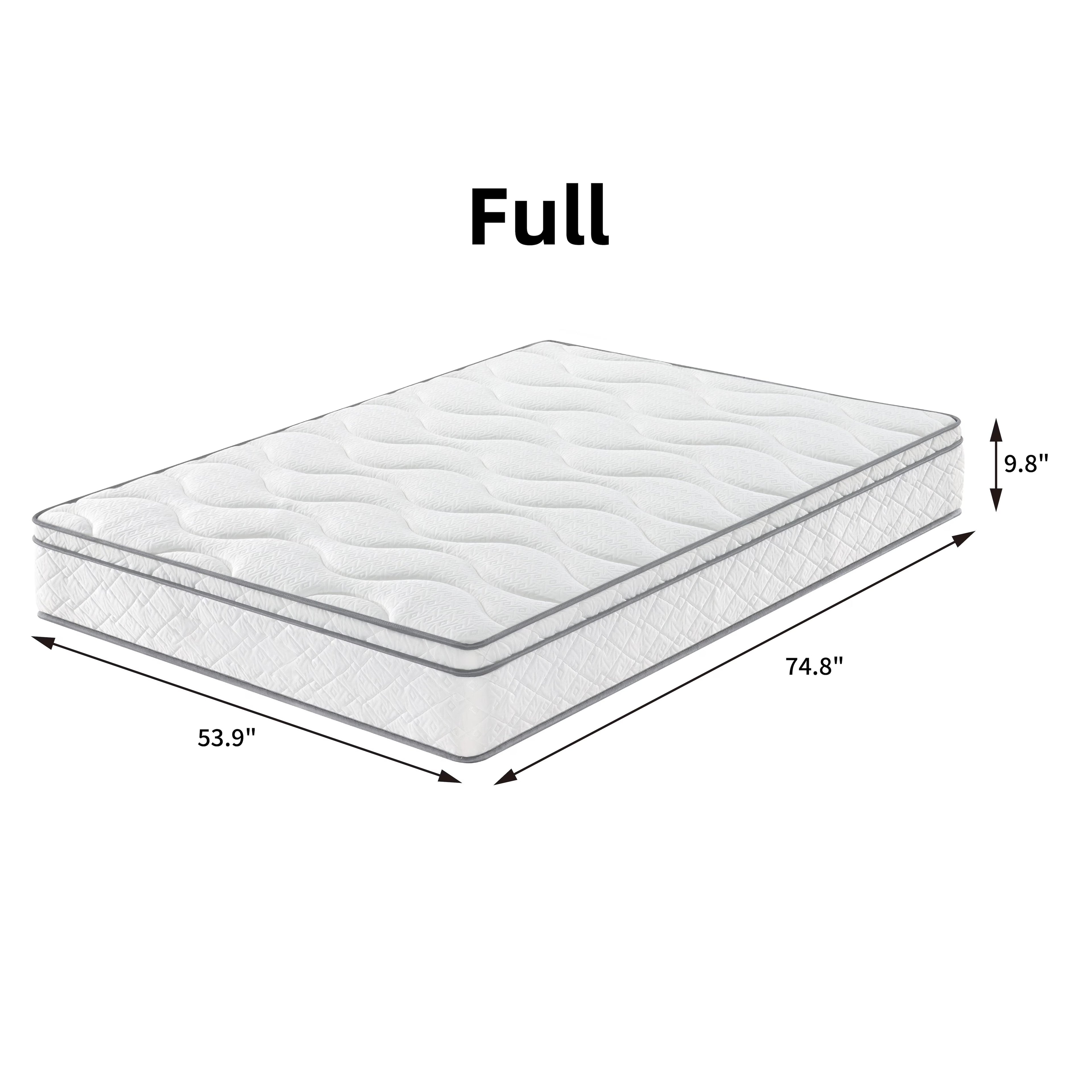 Full Size / King size/ Queen size Mattress Made in USA, 10/12 Inch Hybrid Mattress in a Box with Gel Memory Foam, CertiPUR-US Certified