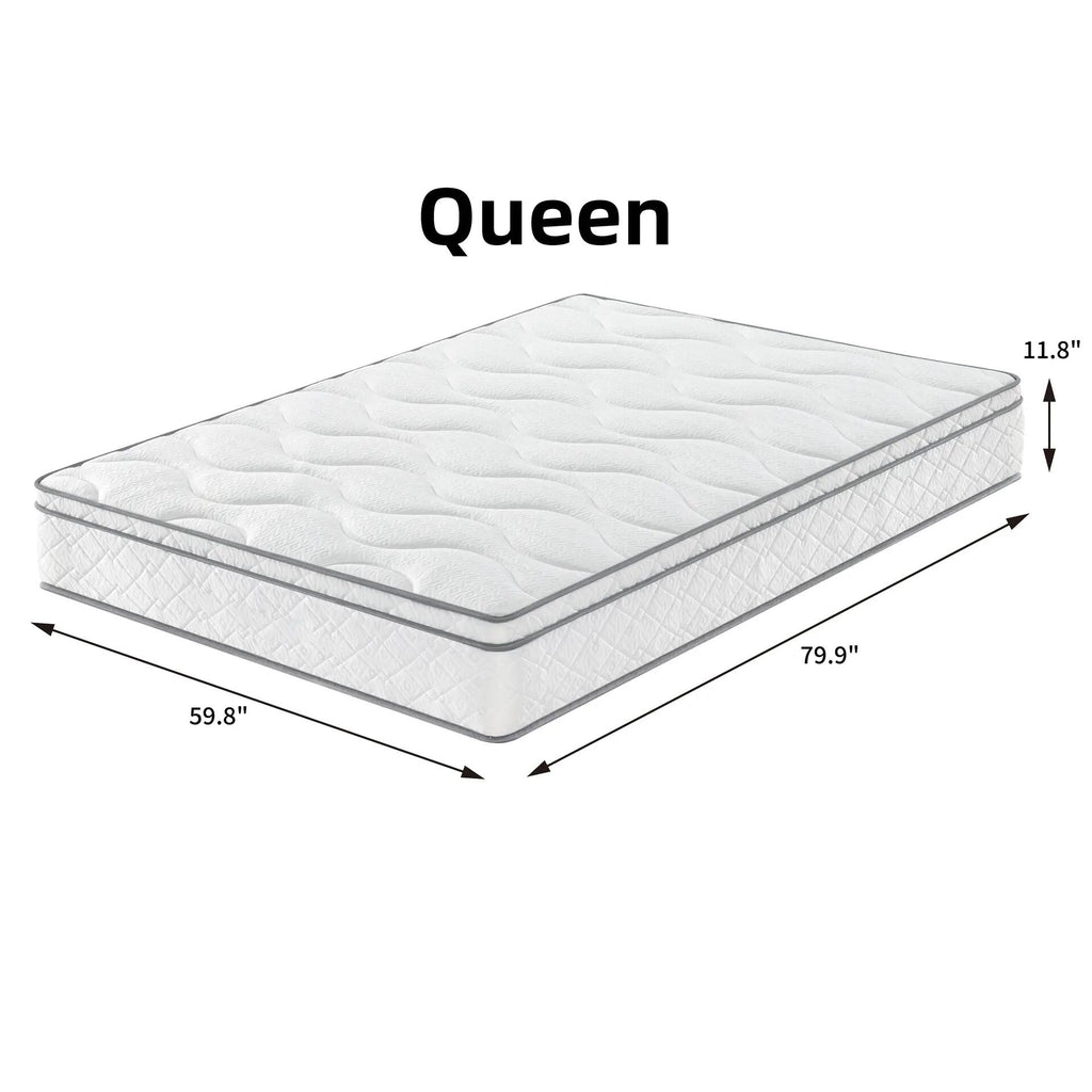 Full Size / King size/ Queen size Mattress Made in USA, 10/12 Inch Hybrid Mattress