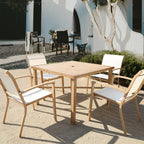 Set of 4 Outdoor Patio Chairs, Integrated Stackable Wrought Iron Furniture Dining Chairs with Arms