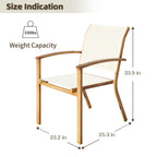 Set of 4 Outdoor Patio Chairs, Integrated Stackable Wrought Iron Furniture Dining Chairs with Arms