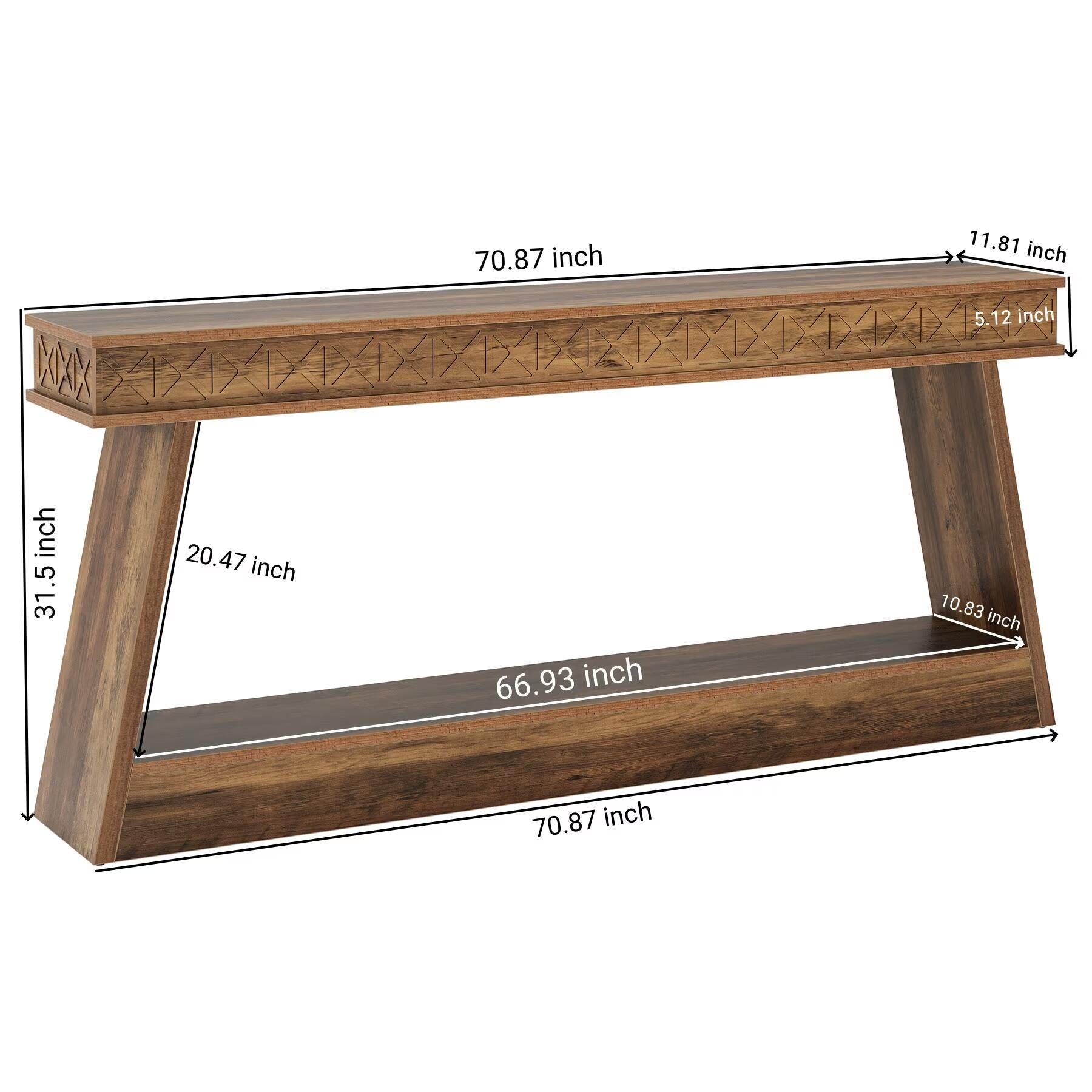 Sofa Table, Farmhouse Console Table Entryway Table with Storage