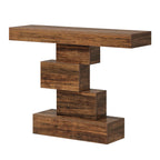 Console Table, Wood Sofa Table Accent Table with Geometric Base