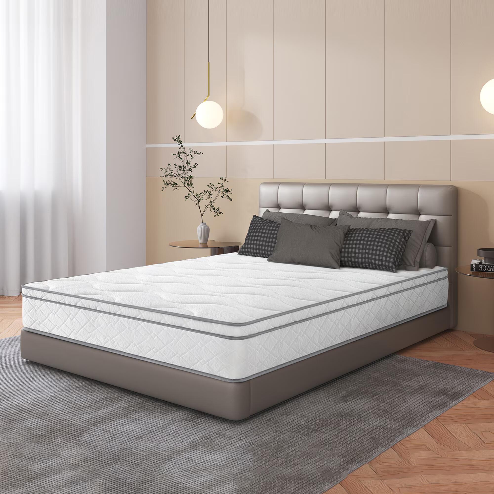 Full Size / King size/ Queen size Mattress Made in USA, 10/12 Inch Hybrid Mattress in a Box with Gel Memory Foam, CertiPUR-US Certified